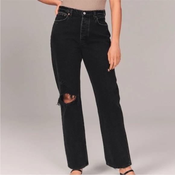 Abercrombie & Fitch Denim - Abercrombie & Fitch The Dad High Rise Black Jeans Size 4